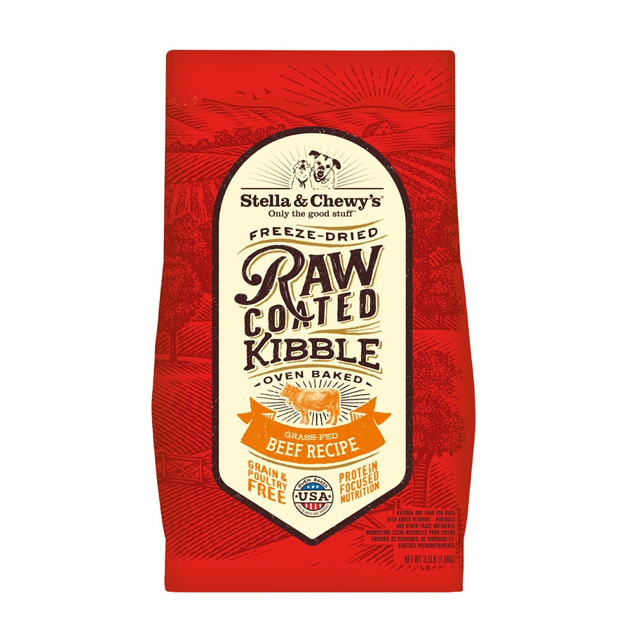Stella & Chewy’s Grass Fed Beef Raw Coated Kibble for Dogs 3.5LB