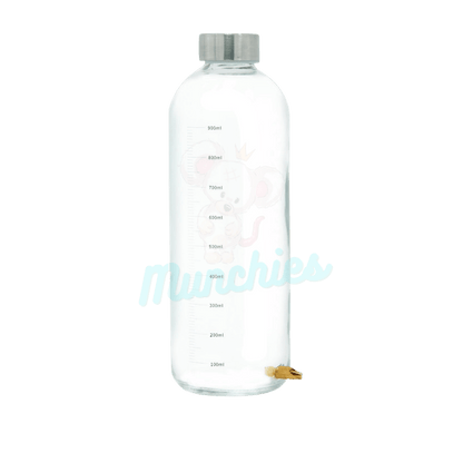 Munchies Glass Water Bottle – 1L Leak-Proof Hydration for Small Pets