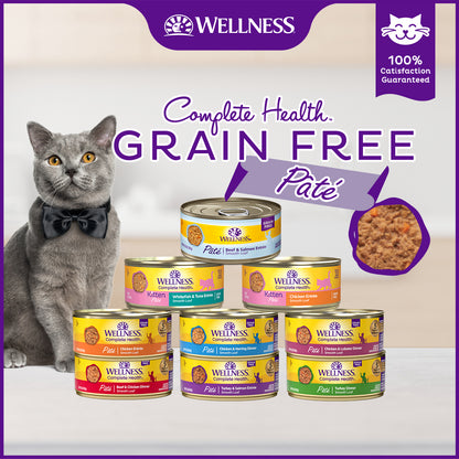 Wellness Complete Health Turkey Pate Grain Free Canned Cat Food 5.5oz