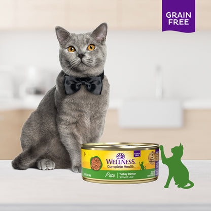 Wellness Complete Health Turkey Pate Grain Free Canned Cat Food 5.5oz