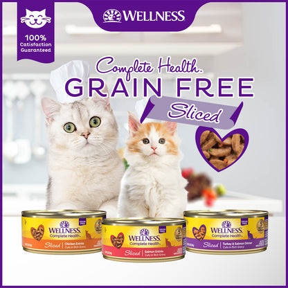 Wellness Complete Health Sliced Chicken Entree Grain Free Canned Cat Food 5.5oz