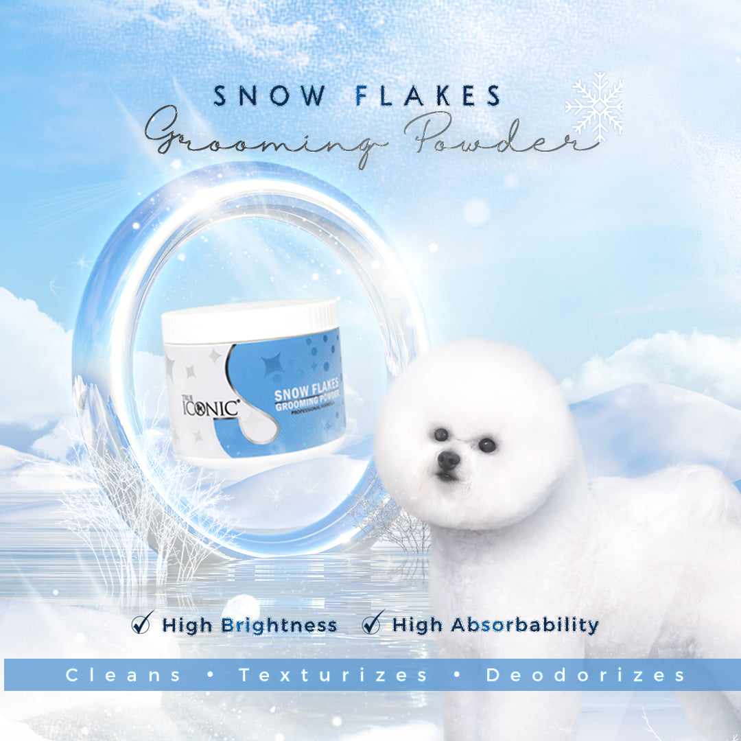 True Iconic Snow Flakes Grooming Powder for Dogs and Cats 250g Brightening and Deodorising