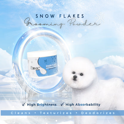 True Iconic Snow Flakes Grooming Powder for Dogs and Cats 250g Brightening and Deodorising