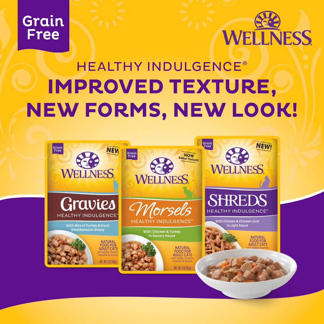 Wellness Healthy Indulgence Morsels Salmon & Tuna Grain Free Cat Food 3oz