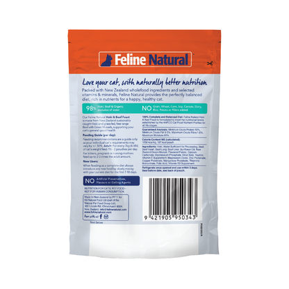 Feline Natural Hoki & Beef Wet Cat Food – 12 x 85g Pouches