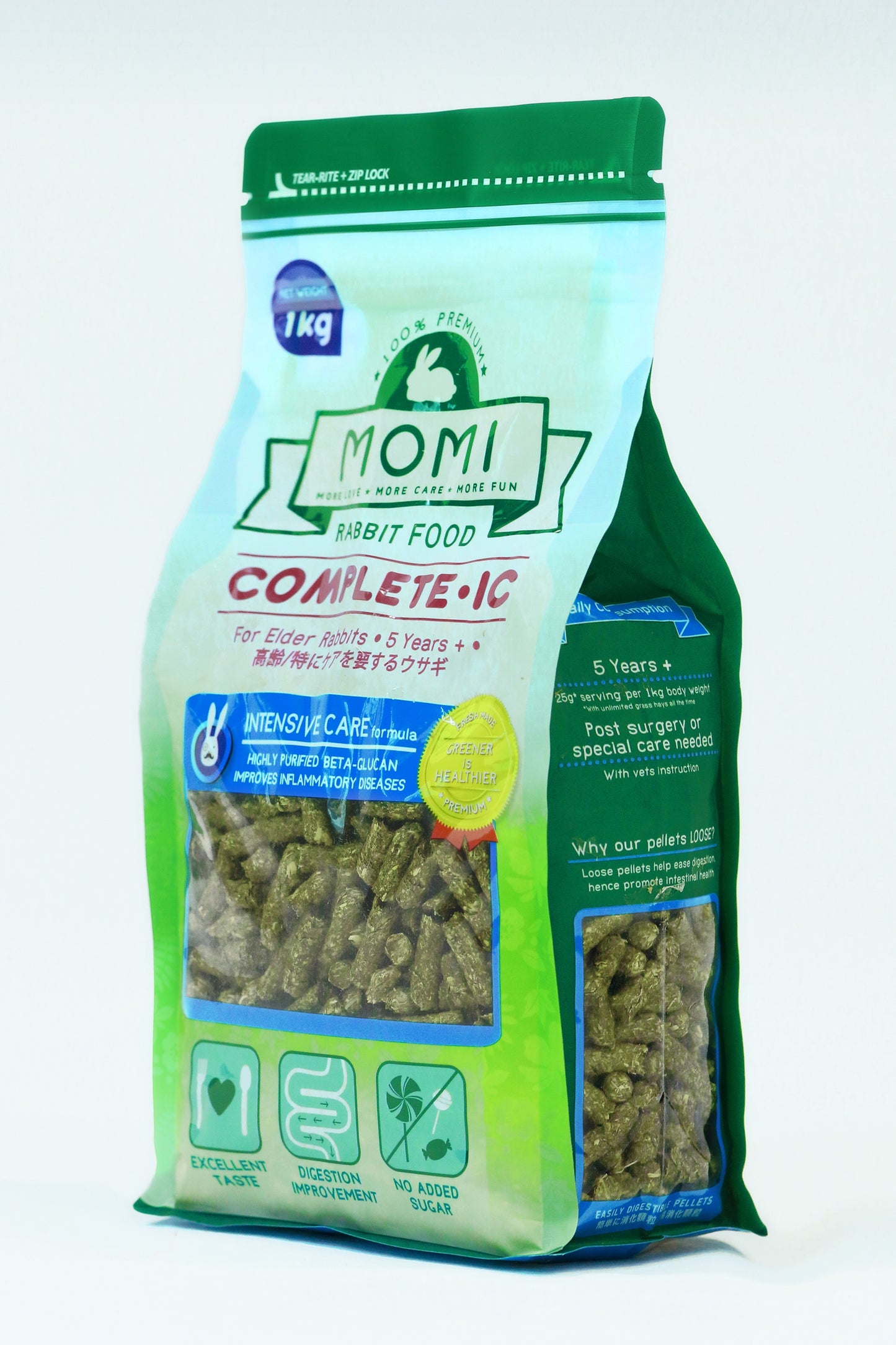 Momi Complete IC Pellets | Premium Junior Rabbit & Young Guinea Pig Food