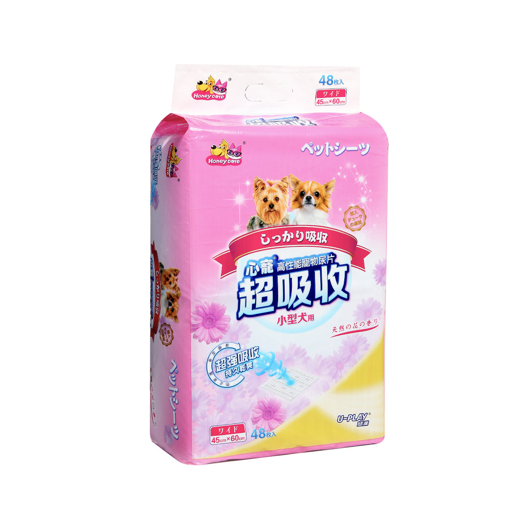 Honeycare U‑Play Ultra‑Absorbent Dog Pee Pads (Floral) – Odour‑Controlled, Scented x 2pack