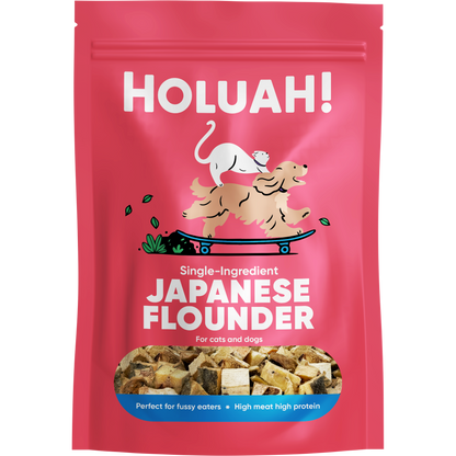Holuah! Freeze Dried Japanese Flounder Treats for Cats and Dogs 70g