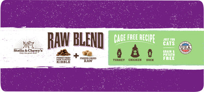 Stella and Chewy’s Raw Blend Cage Free Recipe for Cats – Turkey Chicken and Duck 5LB