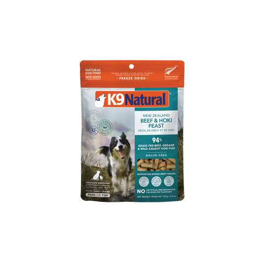 K9 Natural Freeze-Dried Beef & Hoki Feast for Dogs – 100g / 500g / 1.8kg / 3.6kg