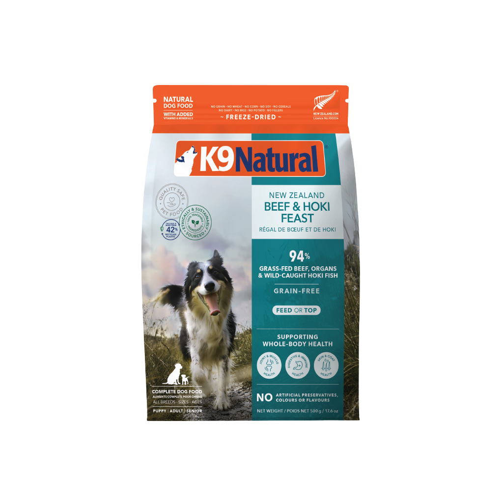 K9 Natural Freeze-Dried Beef & Hoki Feast for Dogs – 100g / 500g / 1.8kg / 3.6kg