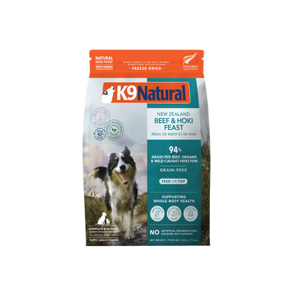 K9 Natural Freeze-Dried Beef & Hoki Feast for Dogs – 100g / 500g / 1.8kg / 3.6kg