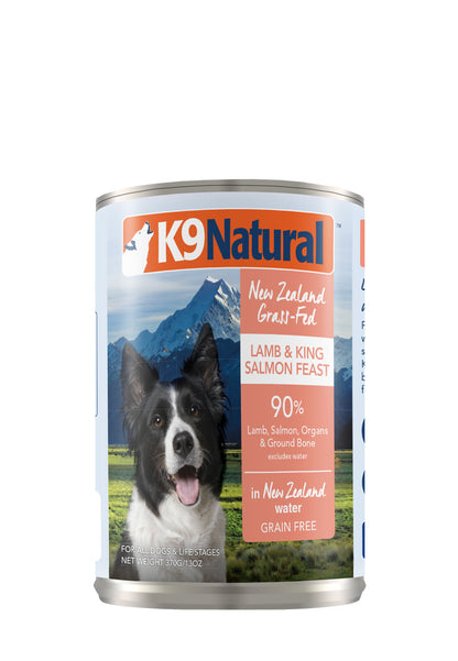 K9 Natural Canned Lamb & King Salmon Feast for Dogs – 370g (12 Cans)