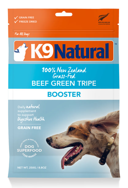 K9 Natural Freeze-Dried Beef Green Tripe Booster for Dogs – 75g / 250g