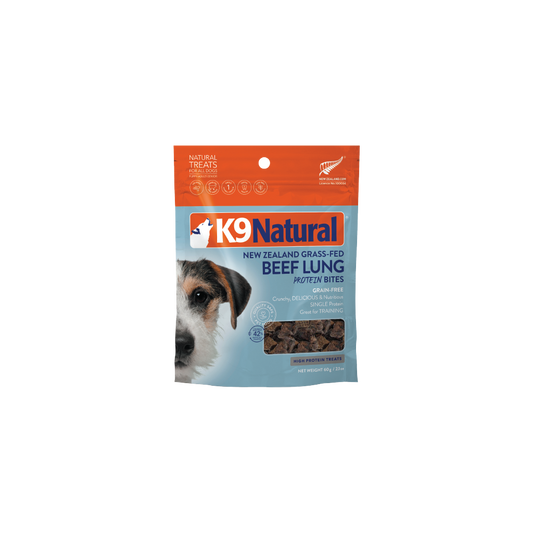 K9 Natural Protein Bites – Freeze-Dried Beef Lung Dog Treats 50g