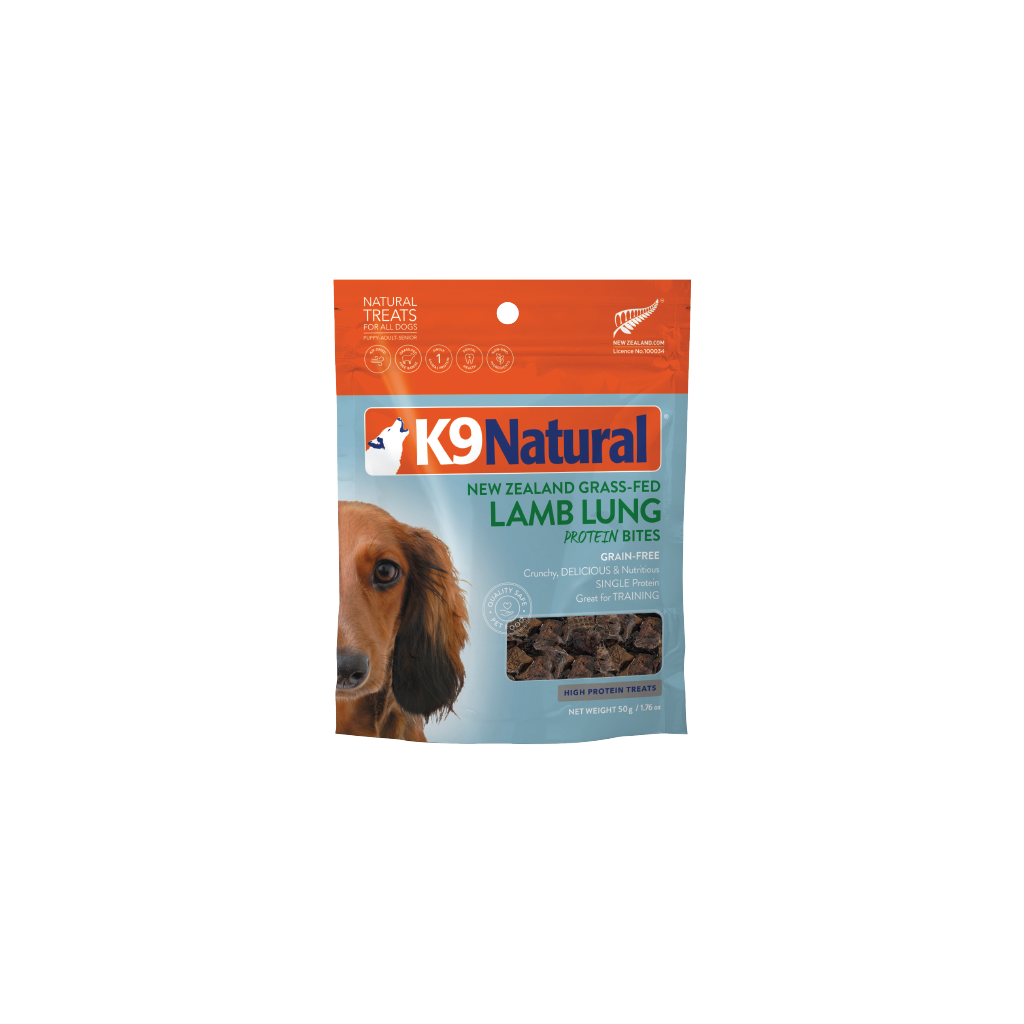 K9 Natural Protein Bites – Freeze-Dried Lamb Lung Dog Treats 50g