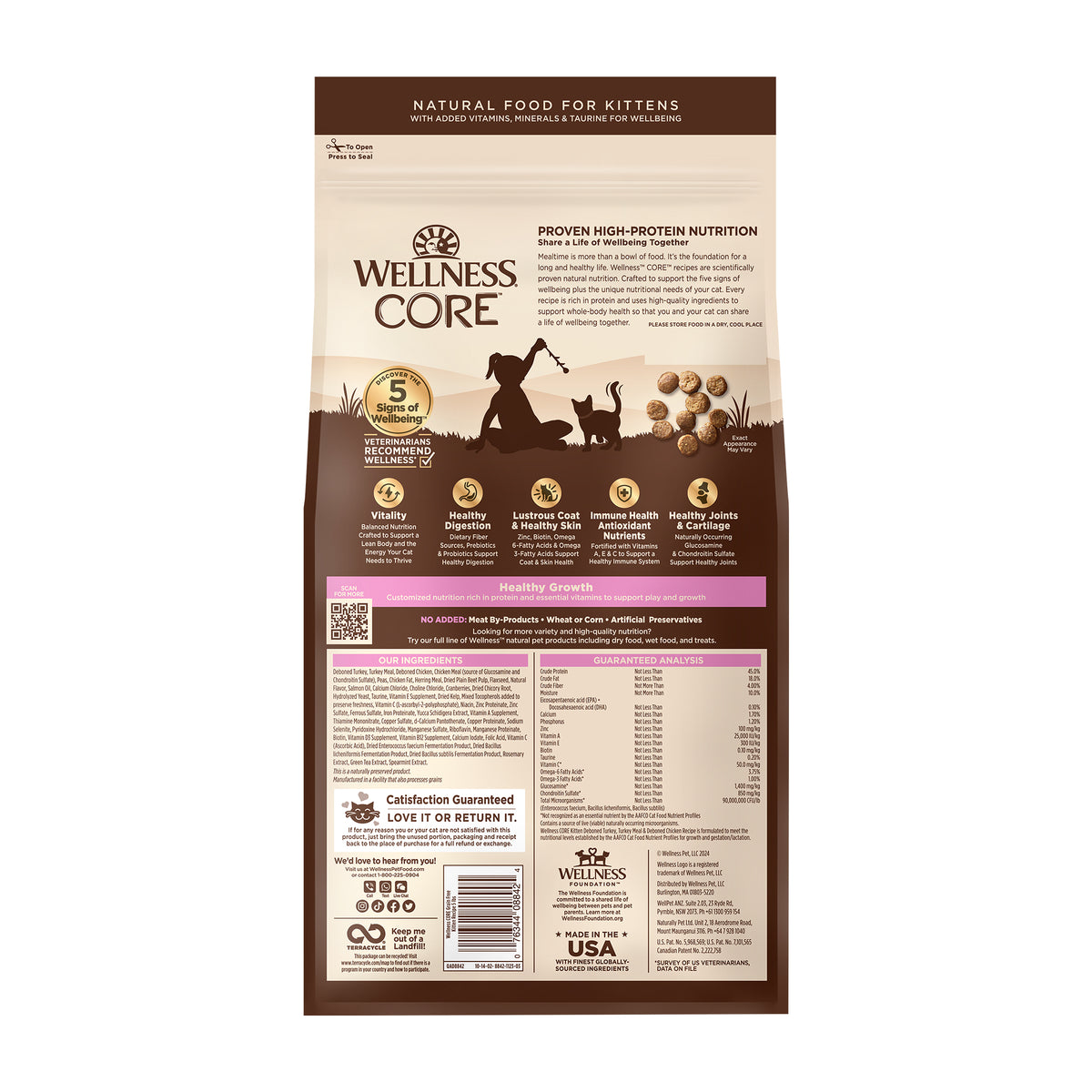 Wellness CORE Kitten Turkey & Chicken Grain Free Dry Cat Food 5lb