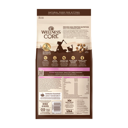 Wellness CORE Kitten Turkey & Chicken Grain Free Dry Cat Food 5lb