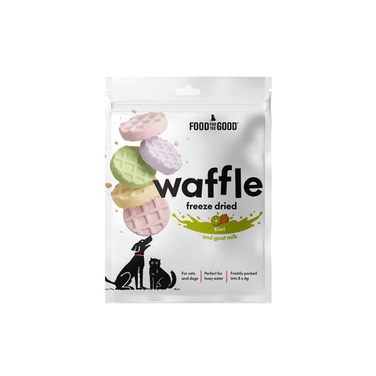 Food For The Good Freeze Dried Waffle Kiwi and Goat Milk Treats for Dogs and Cats 48g