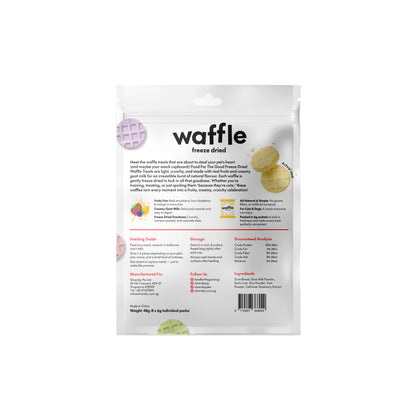 Food For The Good Freeze Dried Waffle Kiwi and Goat Milk Treats for Dogs and Cats 48g