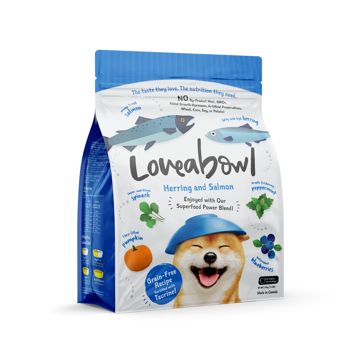 Loveabowl Herring & Salmon Grain-Free Dry Dog Food 250g/1.4kg/4.5kg/10kg
