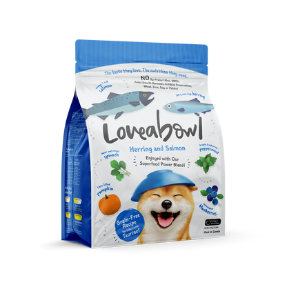 Loveabowl Herring & Salmon Grain-Free Dry Dog Food 250g/1.4kg/4.5kg/10kg