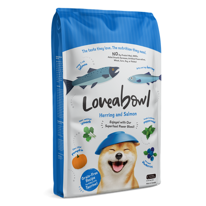Loveabowl Herring & Salmon Grain-Free Dry Dog Food 250g/1.4kg/4.5kg/10kg