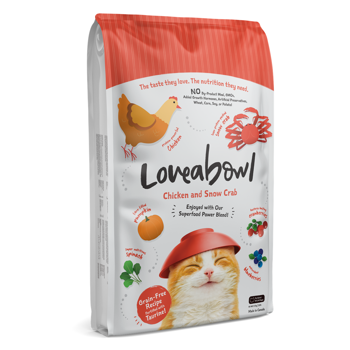 Loveabowl Chicken & Snow Crab Grain-Free Dry Cat Food 150g/1kg/4.1kg/9.07kg