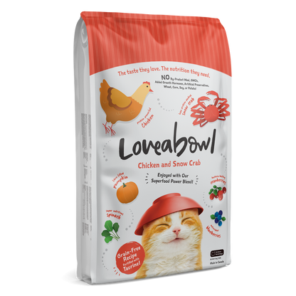Loveabowl Chicken & Snow Crab Grain-Free Dry Cat Food 150g/1kg/4.1kg/9.07kg