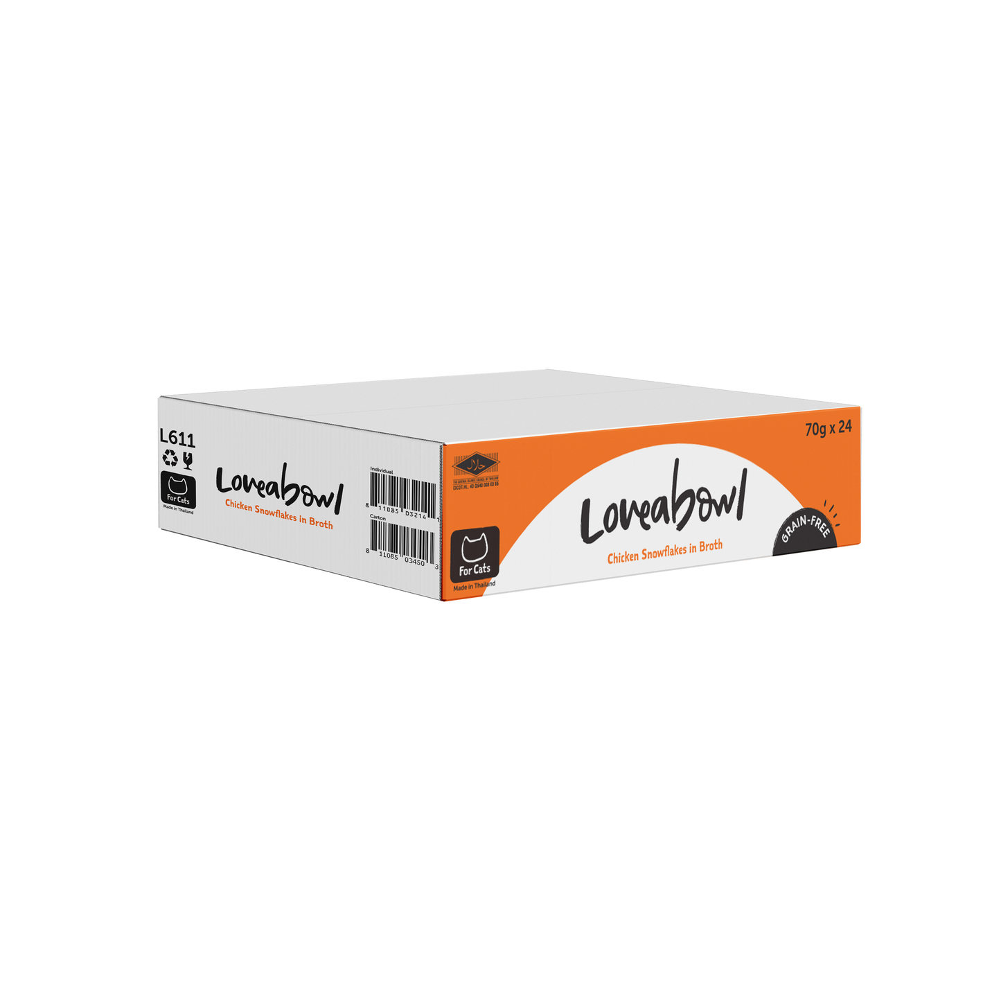 Loveabowl Chicken Snowflakes In Broth Canned Cat Food 70g - 24cans