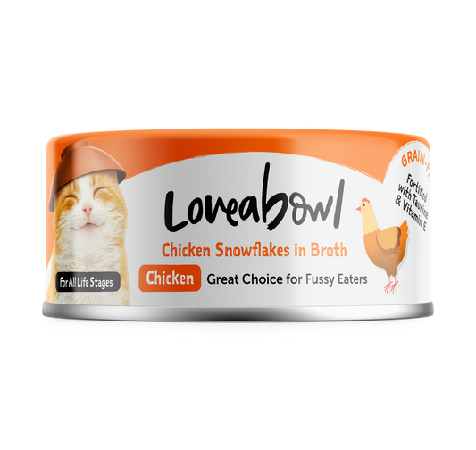 Loveabowl Chicken Snowflakes In Broth Canned Cat Food 70g - 24cans