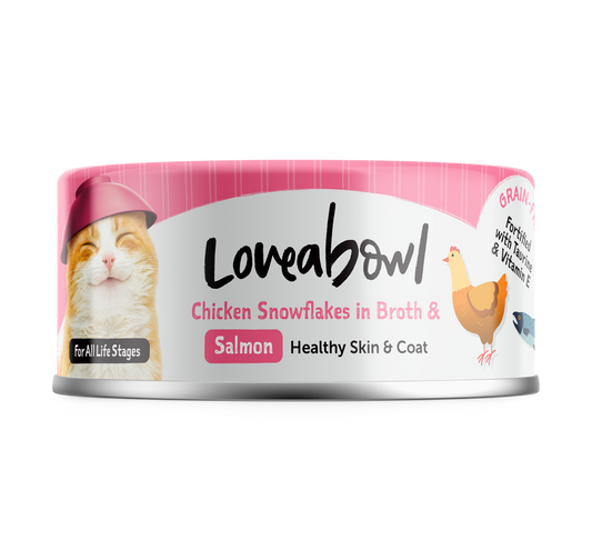 Loveabowl Chicken Snowflakes In Broth With Salmon Canned Cat Food 70g - 24cans
