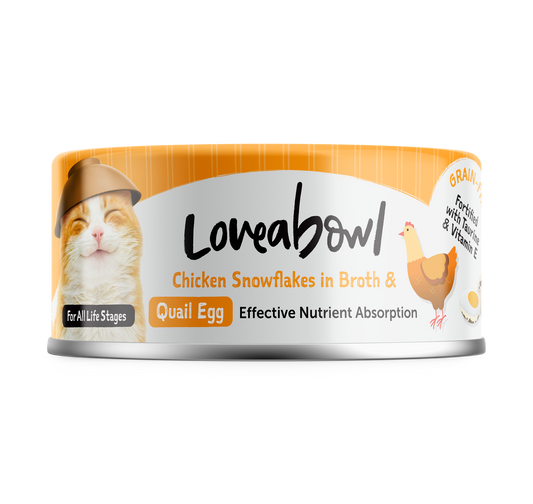 Loveabowl Chicken Snowflakes In Broth With Quail Egg Canned Cat Food 70g - 24cans