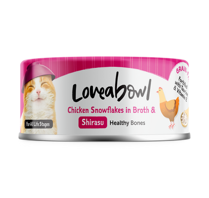 Loveabowl Chicken Snowflakes In Broth With Shirasu Canned Cat Food 70g - 24cans