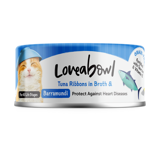 Loveabowl Tuna Ribbons In Broth With Barramundi Canned Cat Food 70g - 24cans