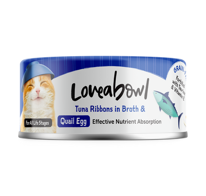 Loveabowl Tuna Ribbons In Broth With Quail Egg Canned Cat Food 70g - 24cans