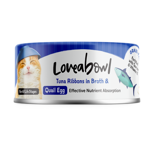 Loveabowl Tuna Ribbons In Broth With Quail Egg Canned Cat Food 70g - 24cans
