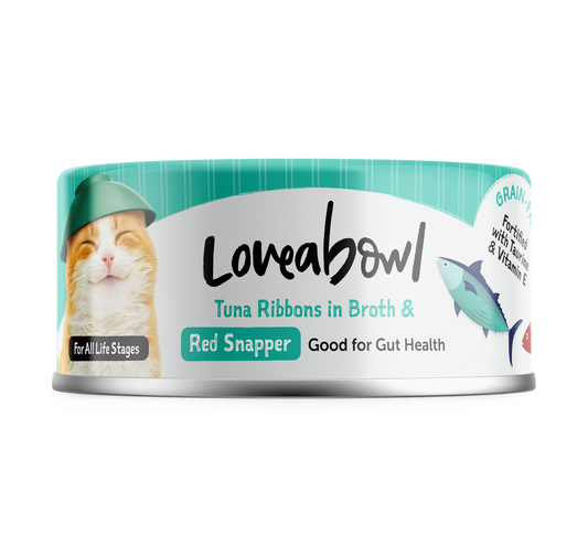 Loveabowl Tuna Ribbons In Broth With Red Snapper Canned Cat Food 70g - 24cans