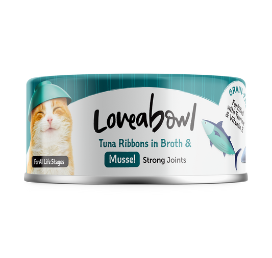 Loveabowl Tuna Ribbons In Broth With Mussel Canned Cat Food 70g - 24cans