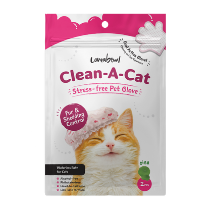 Loveabowl Clean A Cat Stress Free Grooming Gloves with Cica 2pcs
