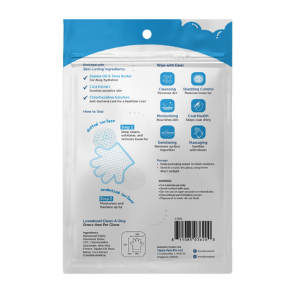 Loveabowl Clean A Dog Stress Free Grooming Gloves with Cica 2pcs