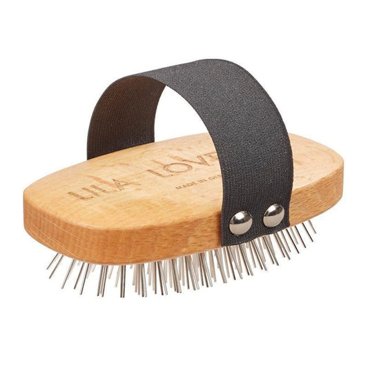 Lila Loves It Long Hair Dog Brush with Metal Bristles and Beech Wood