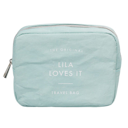 Lila Loves It Beauty Bag Jute Dog Accessories Storage Travel Pouch-Teal