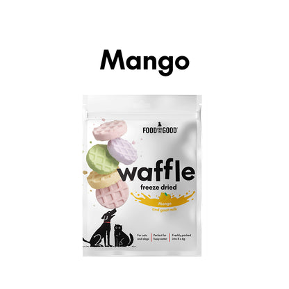 Food For The Good Freeze Dried Waffle Mango and Goat Milk Treats for Dogs and Cats 48g