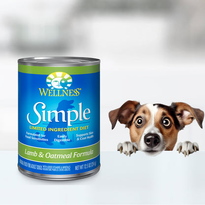 Wellness Simple Lamb & Oatmeal Limited Ingredient Canned Dog Food 12.5oz