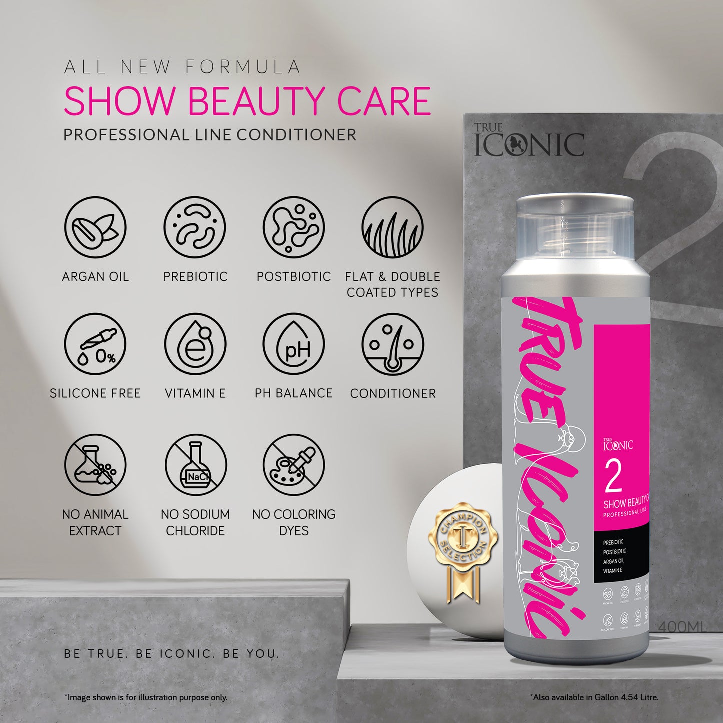 True Iconic Show Beauty Care Dog Conditioner for Soft Healthy Coats 1 Gallon