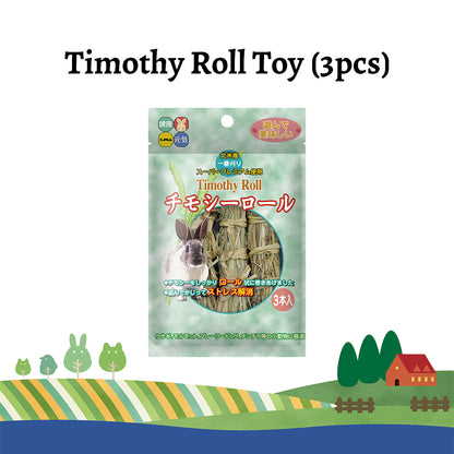 Hi-Pet Timothy Roll Toy – 3pcs Natural Chew Set for Rabbits & Small Pets