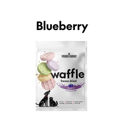 Food For The Good Freeze Dried Waffle Blueberry and Goat Milk Treats for Dogs and Cats 48g