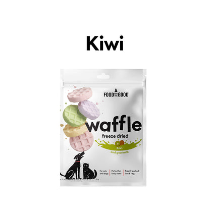 Food For The Good Freeze Dried Waffle Kiwi and Goat Milk Treats for Dogs and Cats 48g