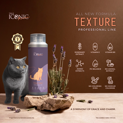 True Iconic Meow Texture Shampoo for Cats 400ml Coat Definition and Volume